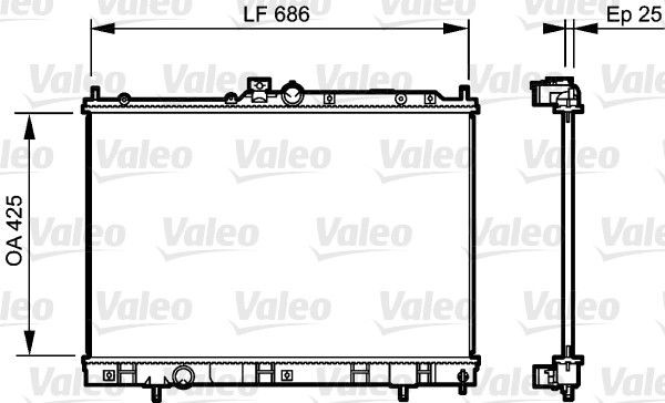 VALEO Chladič motora 735203 Chladič vody VALEO Mitsubishi PAJERO 735203