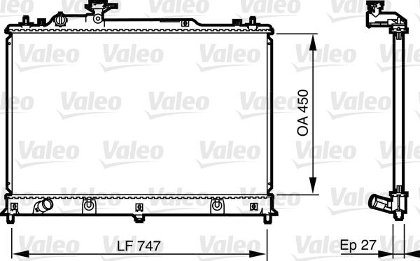 VALEO Radiator, motorkjøling 735577 Radiator VALEO Mazda PREMACY 735577