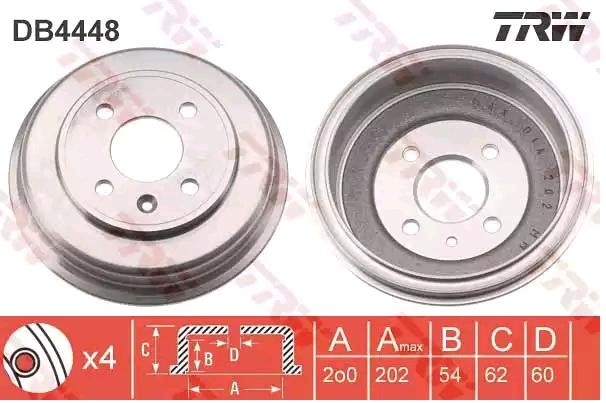 TRW Tamburo freno DB4448 DB4448 Tamburo freno TRW CHEVROLET CRUZE costo
