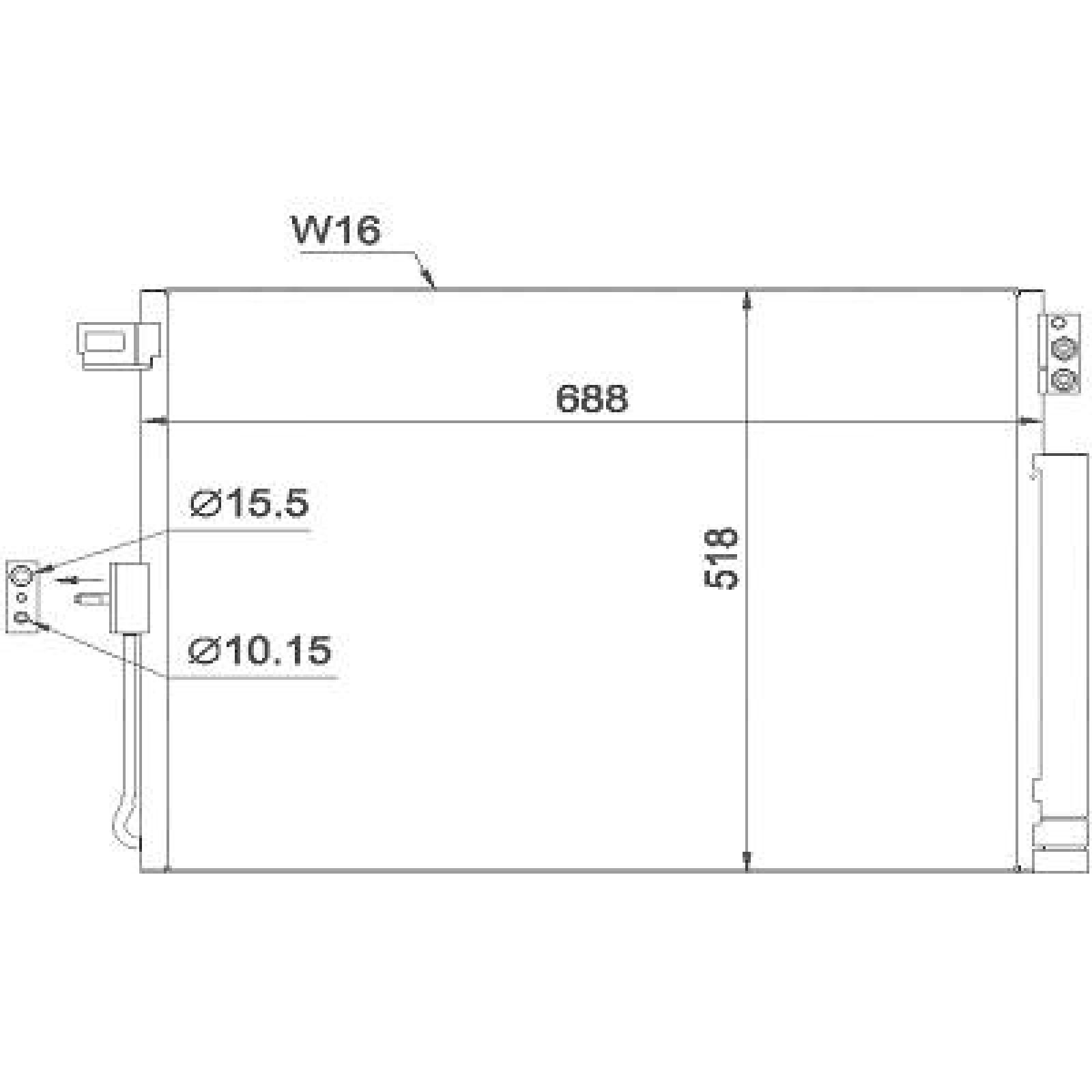 DIEDERICHS Kondensor, klimatanläggning DCC1649 DCC1649 DIEDERICHS kondensor Mini Cabriolet