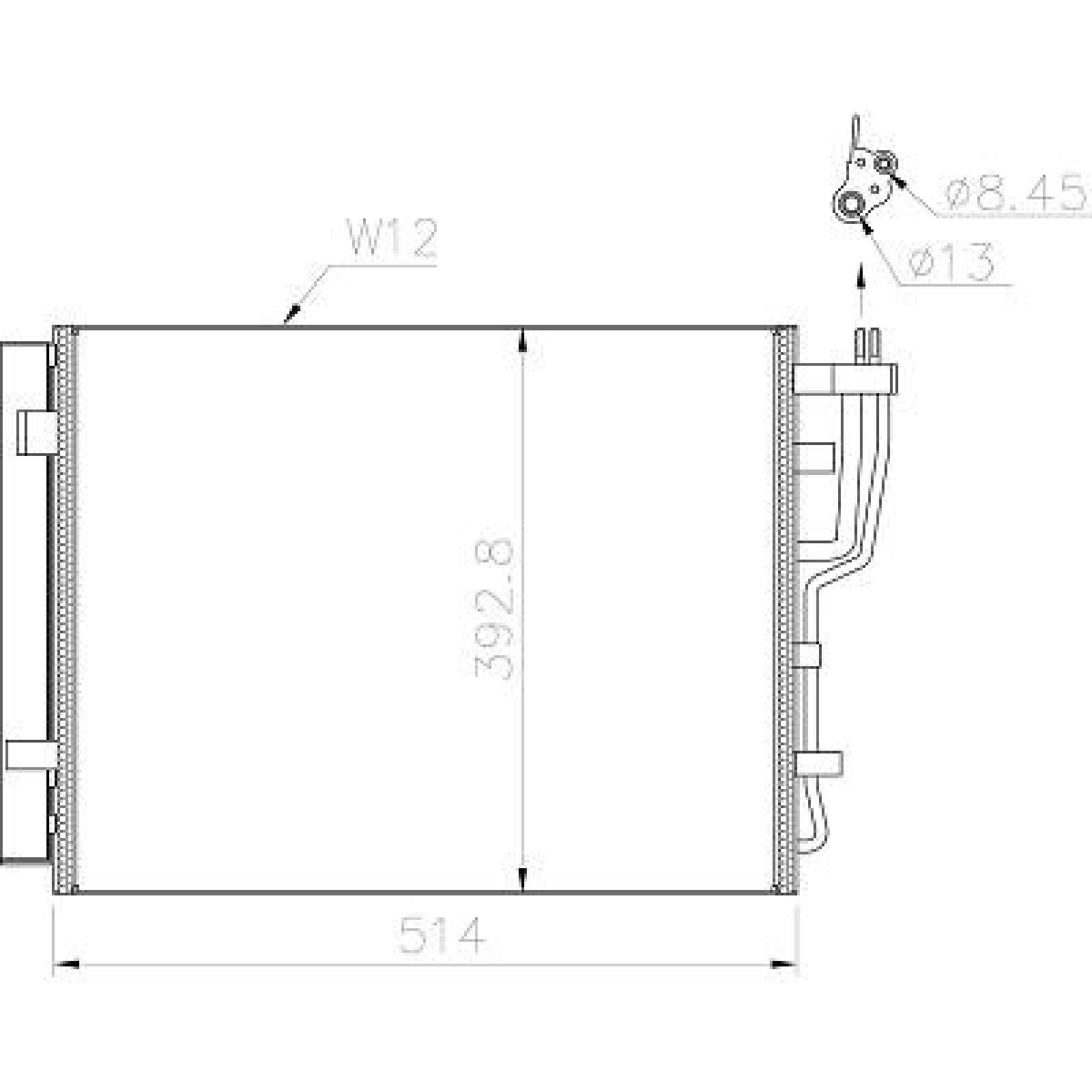 DIEDERICHS Condensor voor airco DCC1902 Hyundai i30 Airco-koeler DIEDERICHS DCC1902