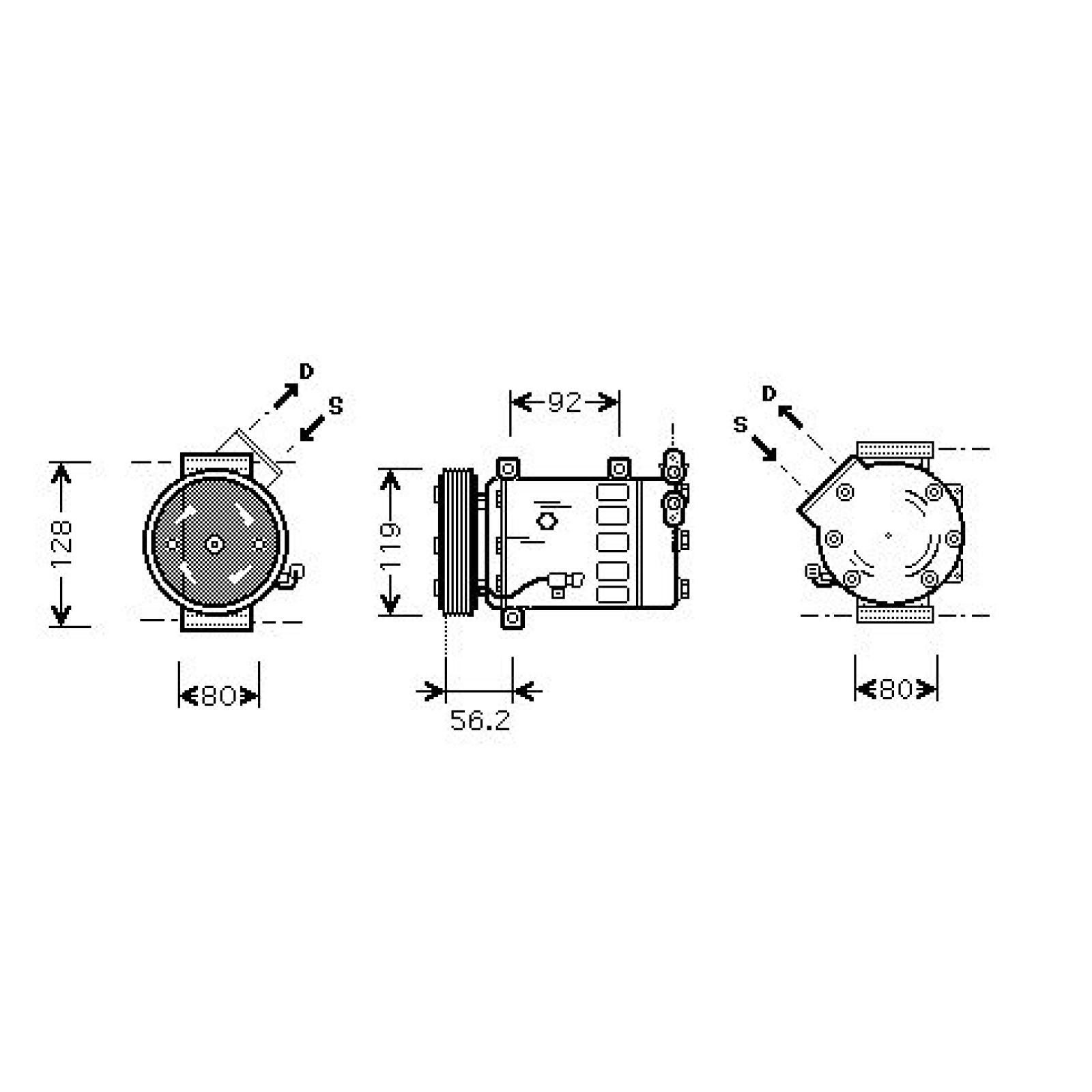DIEDERICHS Compresseur de climatisation DCK1161 Peugeot 308 Compresseur DIEDERICHS DCK1161