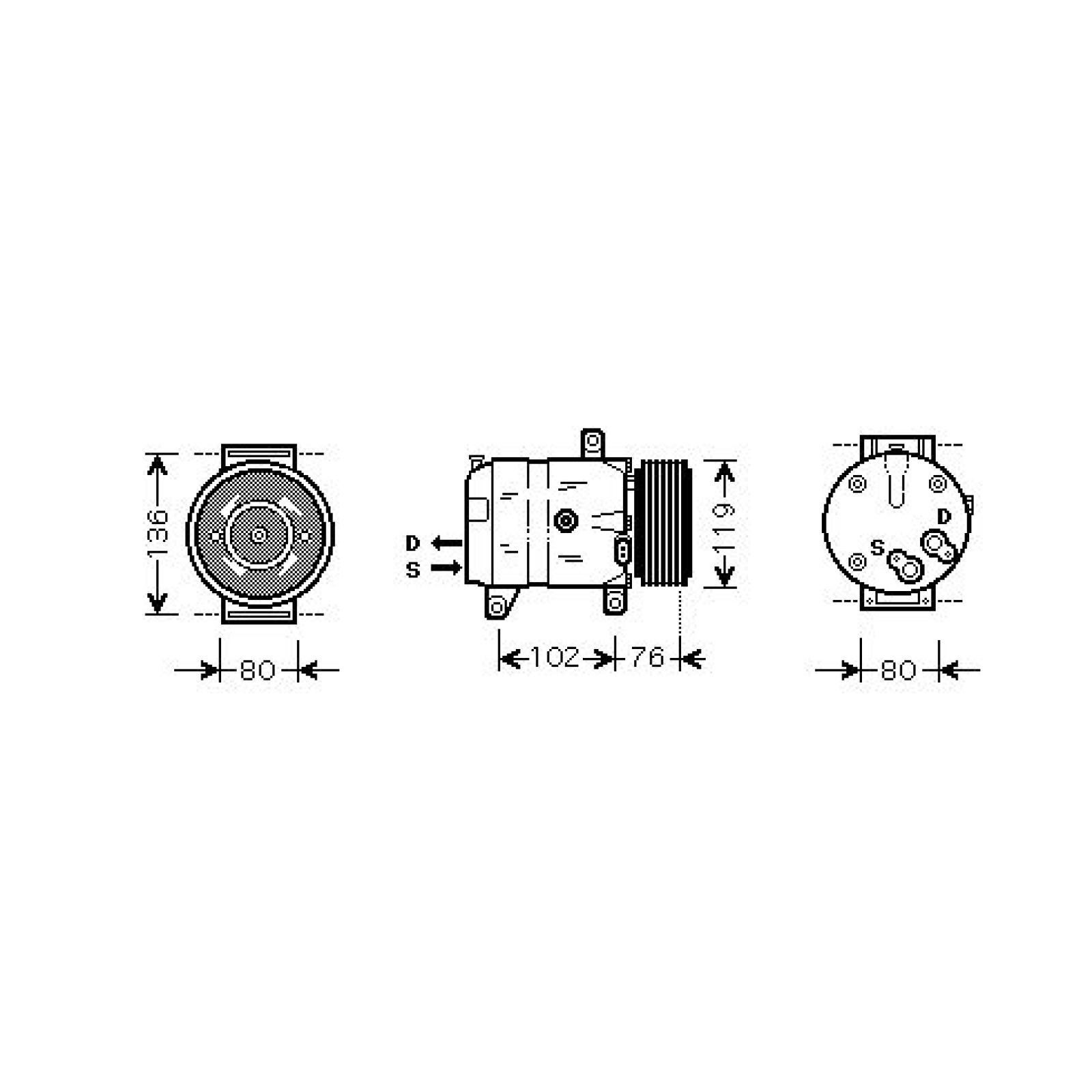 DIEDERICHS Compresseur de climatisation DCK1462 Moteur de climatisation DIEDERICHS MASTER DCK1462 pas cher