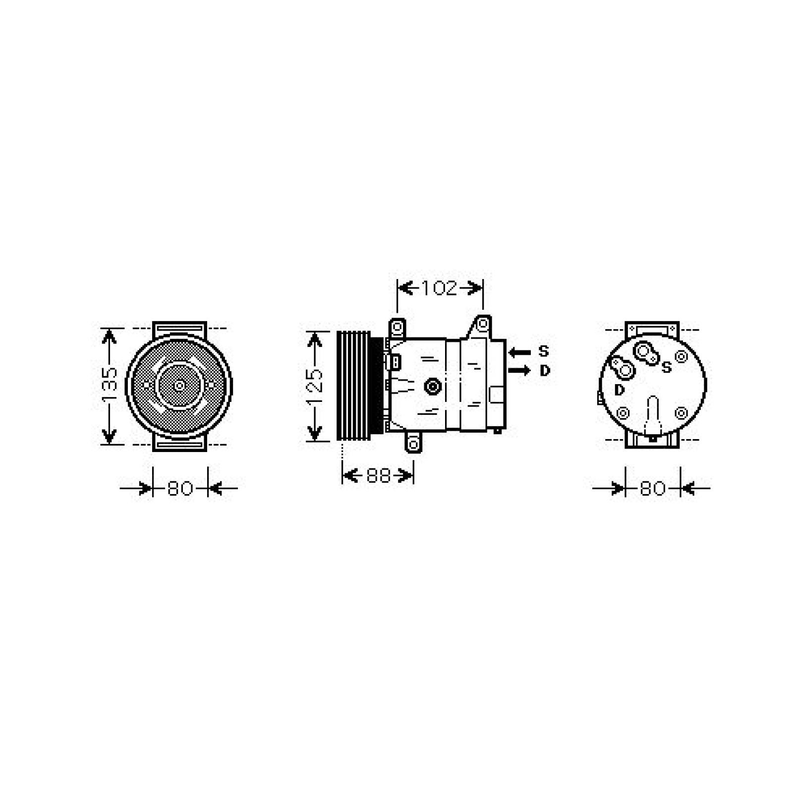 DIEDERICHS Compresseur de climatisation DCK1484 Compresseur d'air climatisé DIEDERICHS MASTER DCK1484 pas cher