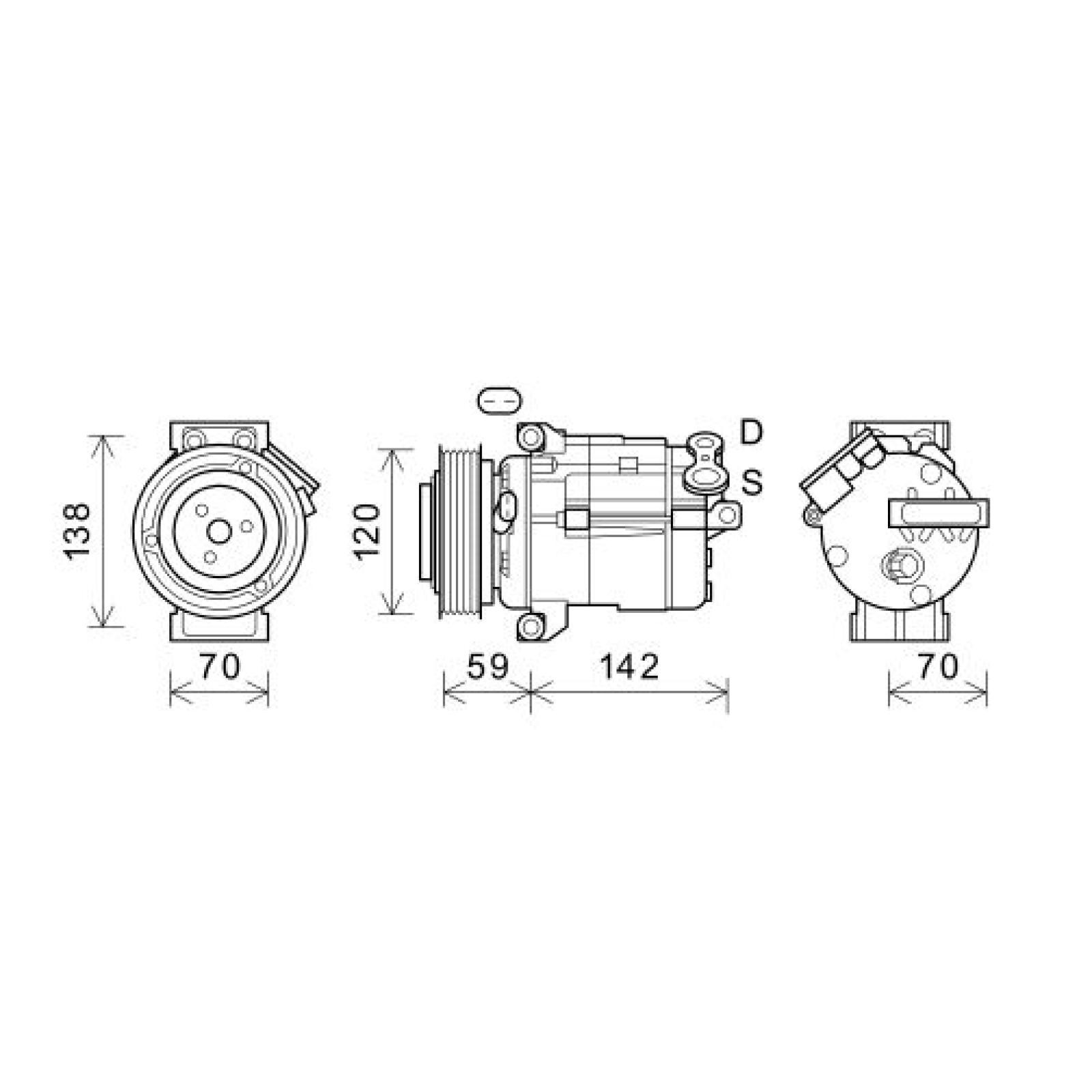 DIEDERICHS Klimakompressor DCK1690 Aircondition kompressor DIEDERICHS FIAT DCK1690