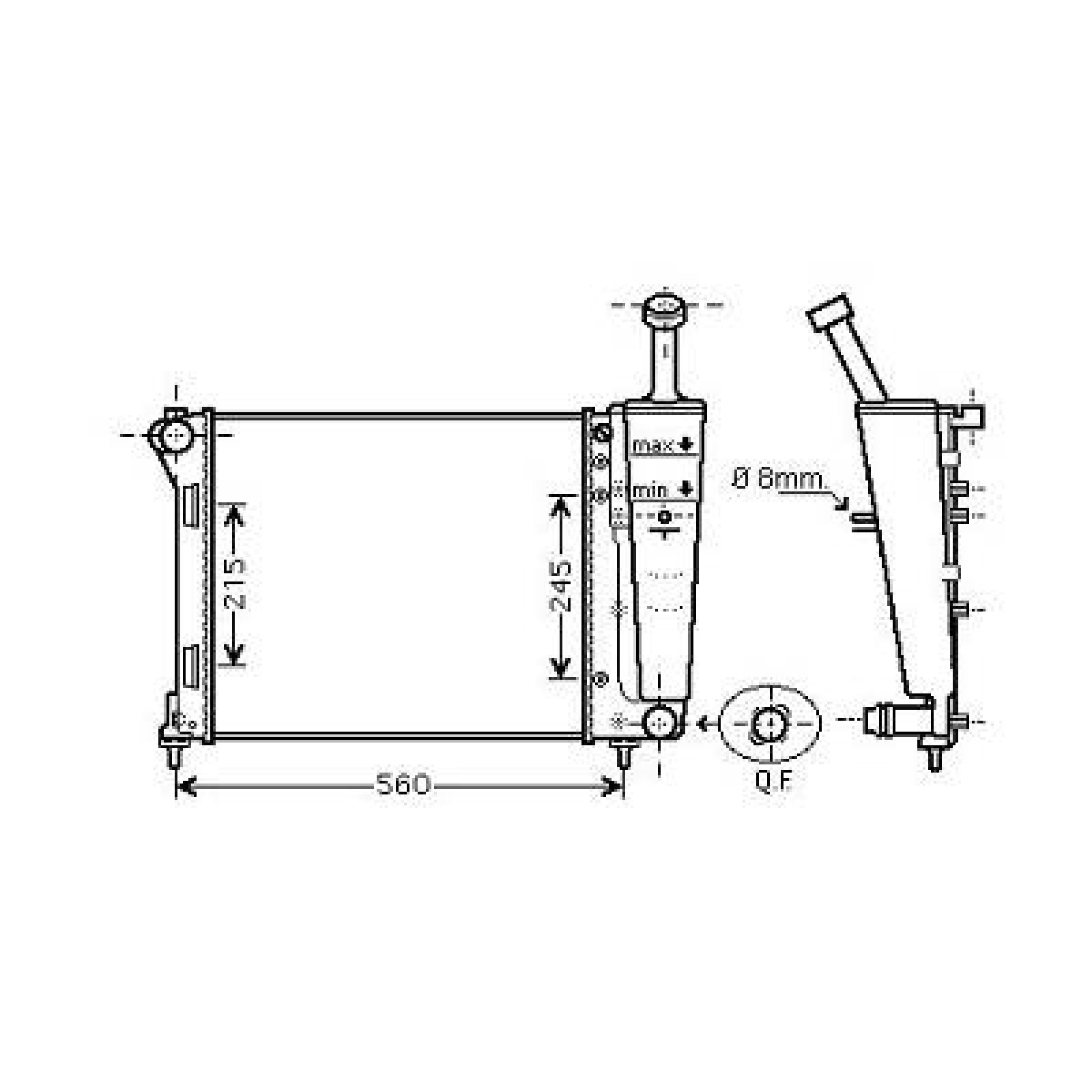 DIEDERICHS Radiator, motorkjøling DCM1992 DIEDERICHS DCM1992 Radiator KA Hatchback (RU8) originale pris