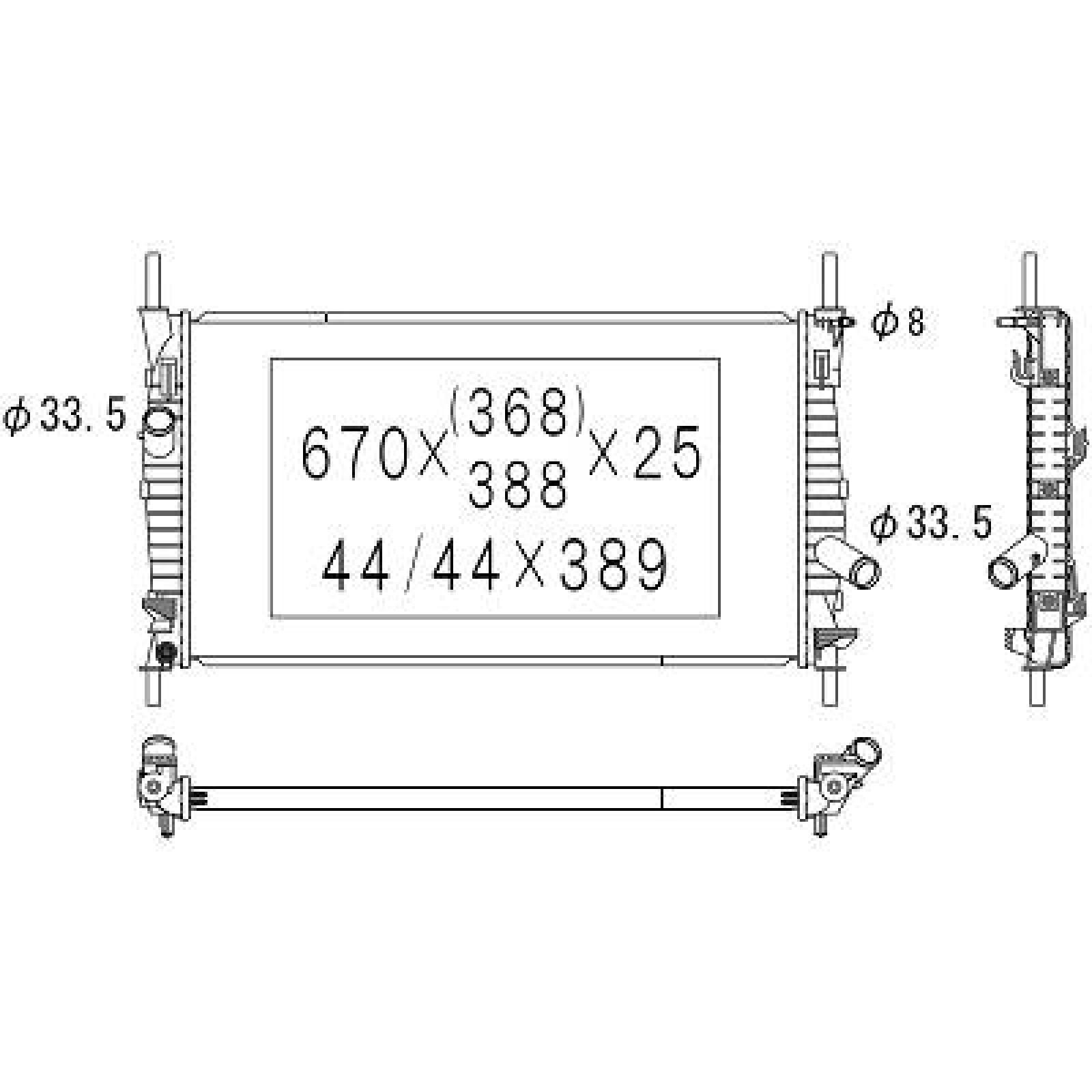 DIEDERICHS Radiators, Motora dzesēšanas sistēma DCM2090 Ūdens radiatori Ford FD_ _, FB_ _, FS_ _, FZ_ _, FC_ _ DCM2090 DIEDERICHS