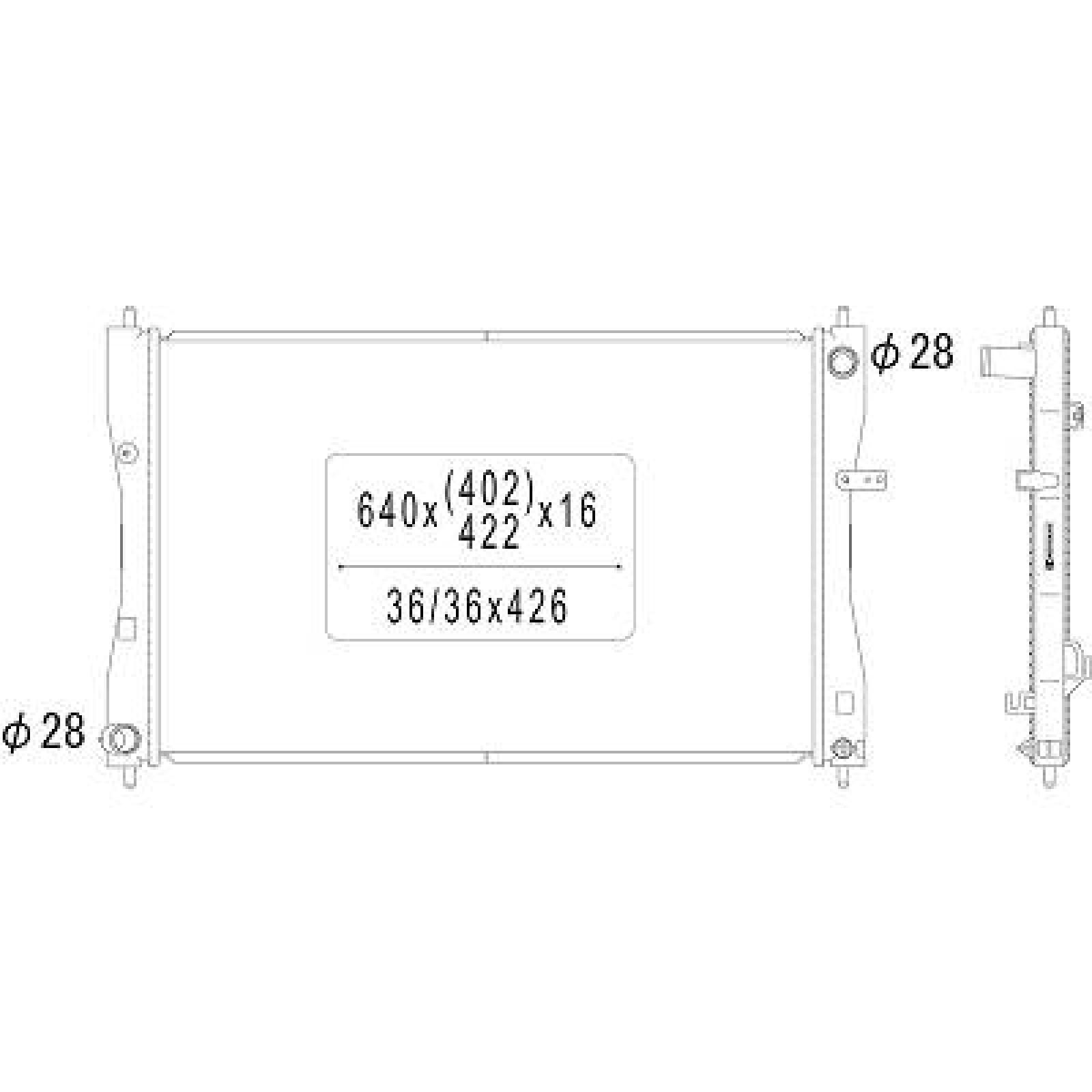 DIEDERICHS Engine radiator DCM2512 DIEDERICHS DCM2512 Engine radiator