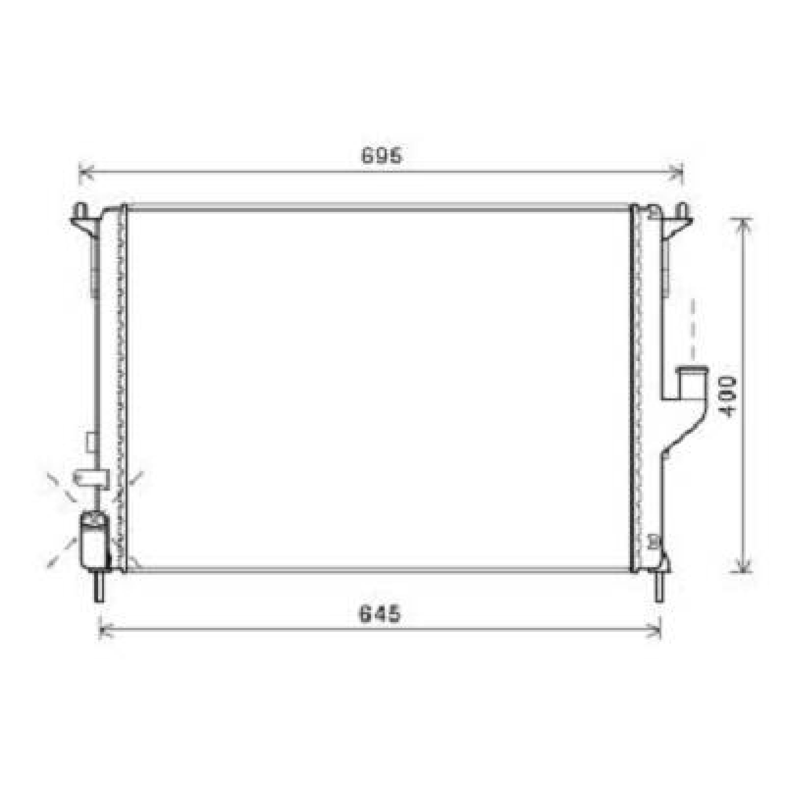 DIEDERICHS Radiator, motorkjøling DCM2962 Radiator motor DIEDERICHS VEL SATIS DCM2962 billige