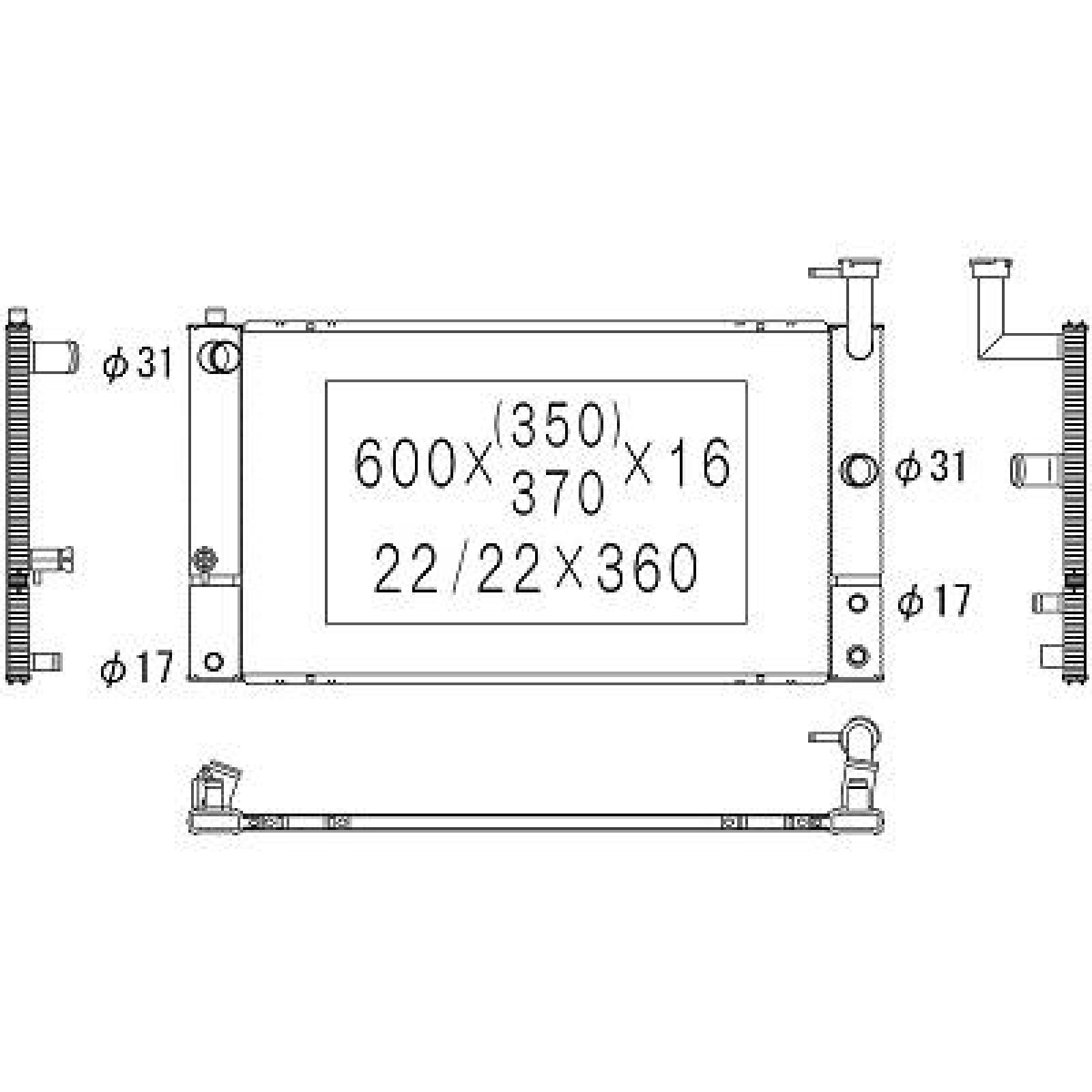 Ψυγείο, ψύξη κινητήρα DIEDERICHS DCM3322 DIEDERICHS DCM3322 Ψυγειο νερου TOYOTA PRIUS 2004