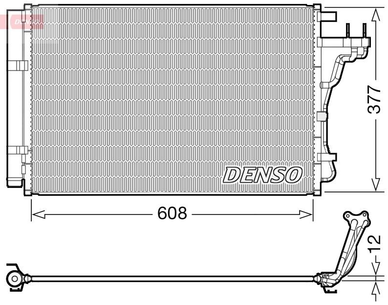 DENSO Kondensor, klimatanläggning DCN43004 DCN43004 DENSO ac kylare Kia CARENS