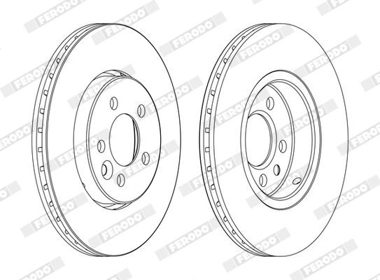FERODO Bremseskive DDF1080C FERODO DDF1080C Bremseskive ROVER 75 Tourer (RJ) 1.8 Turbo 150 HK 2003