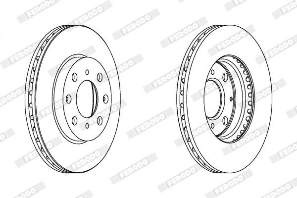 FERODO Bromsskiva DDF1231C FERODO DDF1231C Bromsskivor sport Honda Jazz 2 original