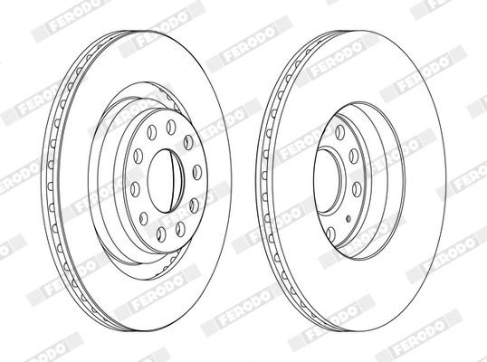 FERODO Bremsscheibe DDF1503C PREMIER Coat+ disc DDF1503C FERODO SSANGYONG Bremsscheiben gelocht und belüftet