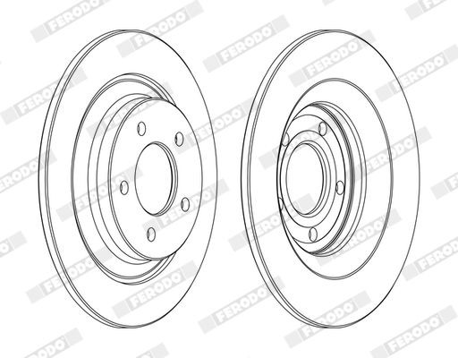 FERODO Disco de travão DDF1547C DDF1547C Discos de travão desportivos FERODO MAZDA 5