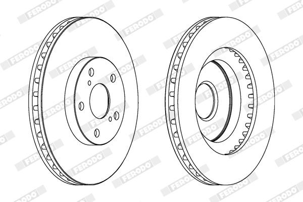 Bremžu diski FERODO DDF1646C FERODO PREMIER DDF1646C: Bremžu disks Toyota CAMRY 2016