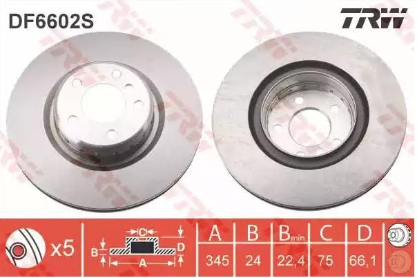 TRW Disque de frein DF6602S TRW DF6602S Disques de frein BMW F23 prix