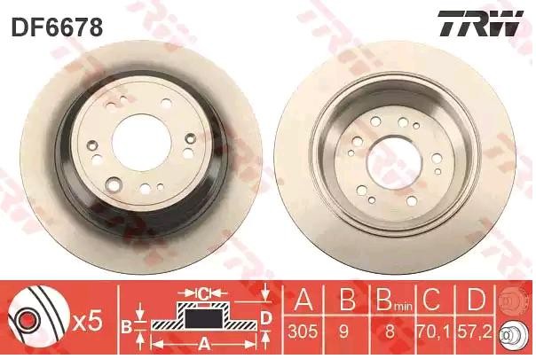 TRW Bromsskiva DF6678 DF6678 TRW bromsskivor sport HONDA JAZZ