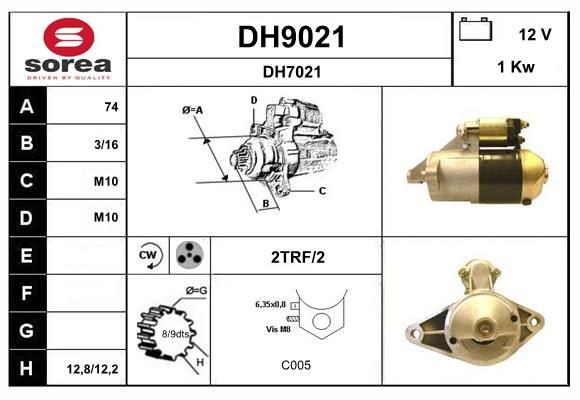 SNRA Starter DH9021 SNRA DH9021 Starter DAIHATSU Sportrak Hard Top (F300) odav