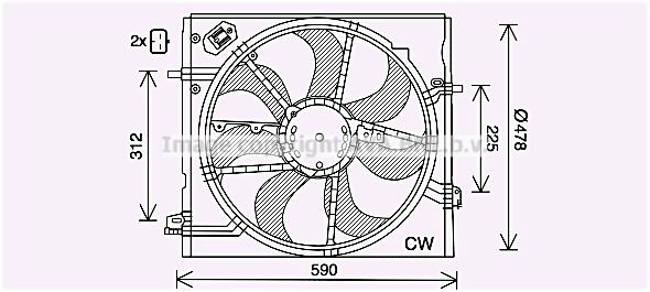 PRASCO Kühlerlüfter DN7536 DN7536 PRASCO RENAULT Kühlerlüfter