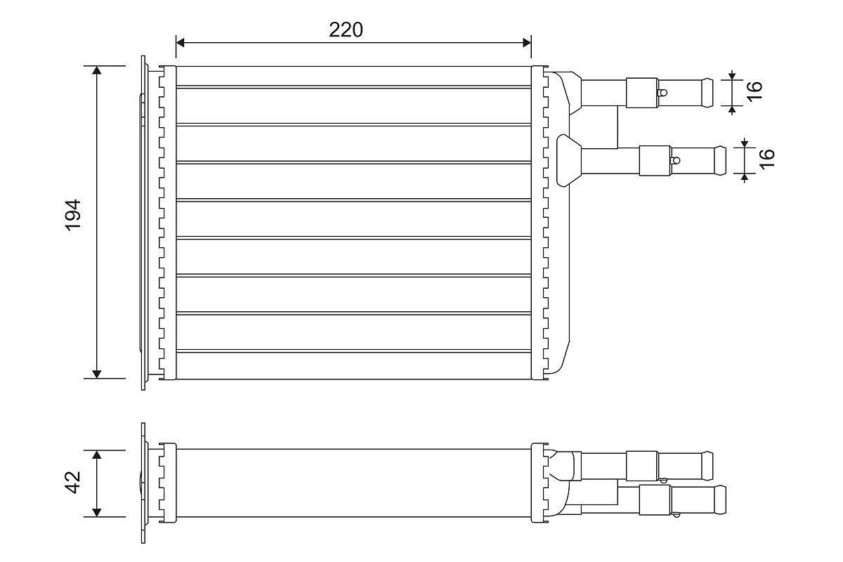 VALEO Varmeapparat register 812141 812141 Varmeveksler SUZUKI GRAND VITARA VALEO