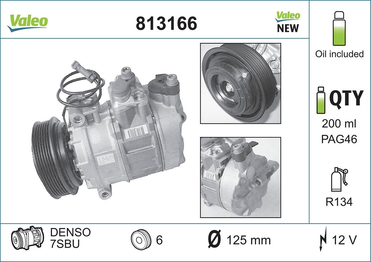VALEO AC-kompressor 813166 Klimakompressor VALEO TIGUAN 813166 billige