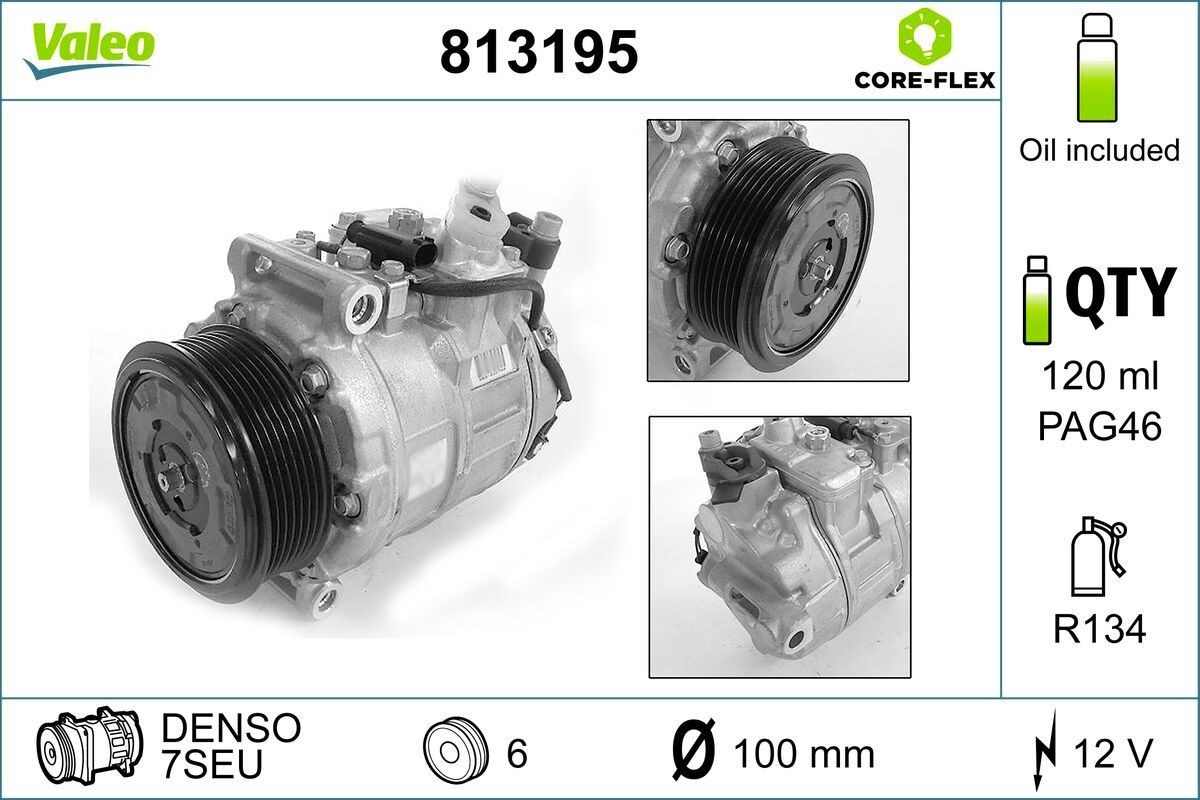 VALEO Κομπρεσέρ air condition 813195 VALEO 813195 Κομπρεσέρ A/C Mercedes SL R230 φθηνά