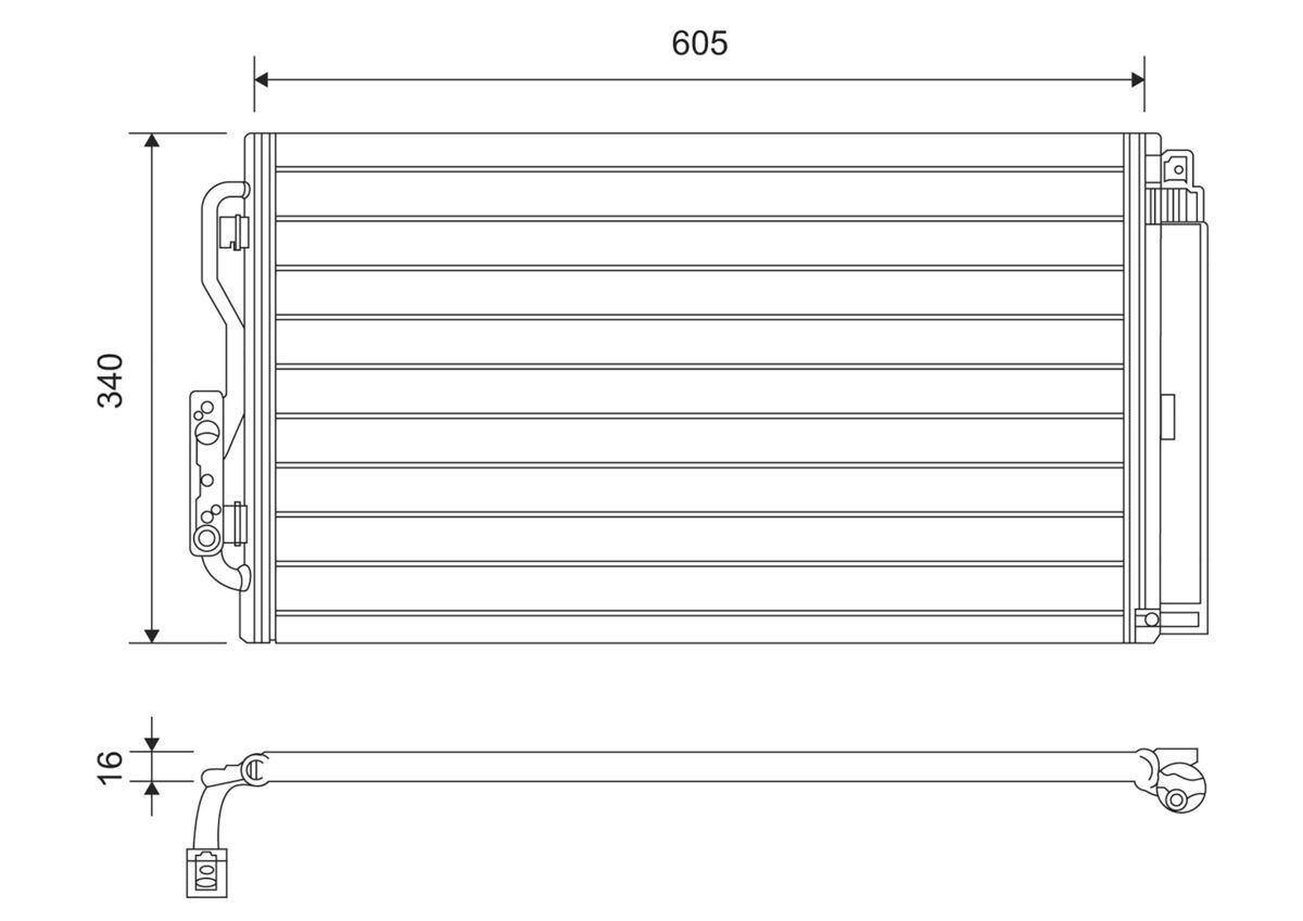 VALEO Condensor voor airco 814191 Condensator voor airco SAAB VALEO 814191