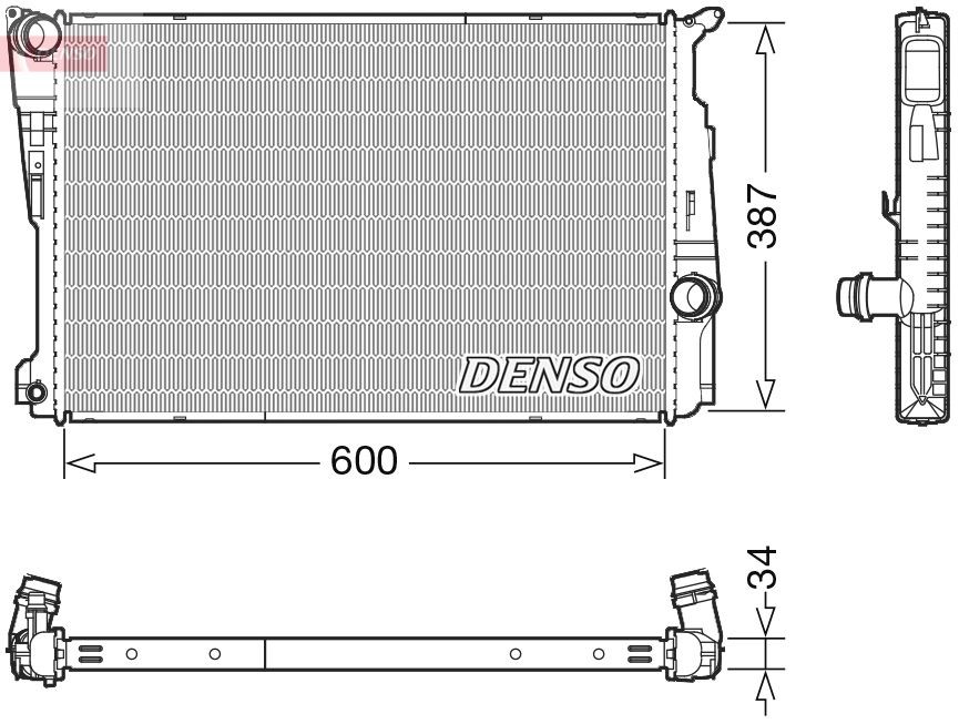 DENSO Chladič motora DRM05006 Chladič vody DENSO Rad 7 DRM05006 lacné