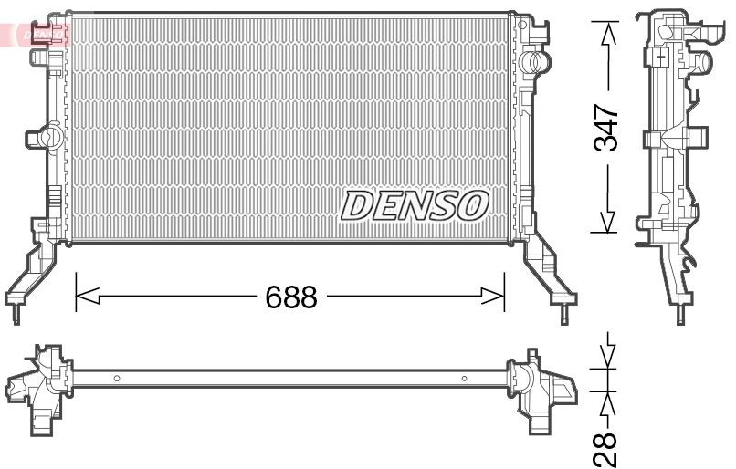 DENSO Engine radiator DRM23039 DRM23039 DENSO radiator for CHEVROLET CORVETTE
