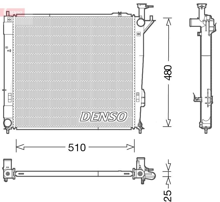 Radiator, motorkjøling DENSO DRM41015 DENSO DRM41015: Radiator Hyundai SANTA FE 2014