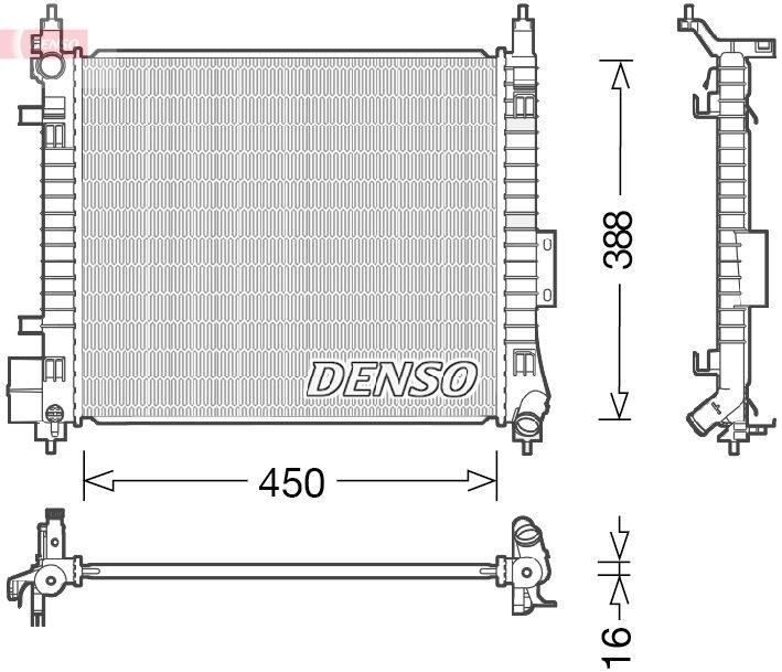 DENSO Chladič motora DRM46054 Chladič motora Nissan E12 DRM46054 DENSO