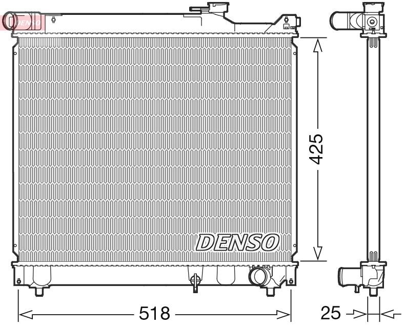 DENSO Køler, motorkøling DRM47037 Køler DENSO Kia SORENTO DRM47037