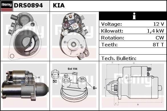 DELCO REMY Štartér DRS0894 Štartér DELCO REMY PROCEED DRS0894 lacné