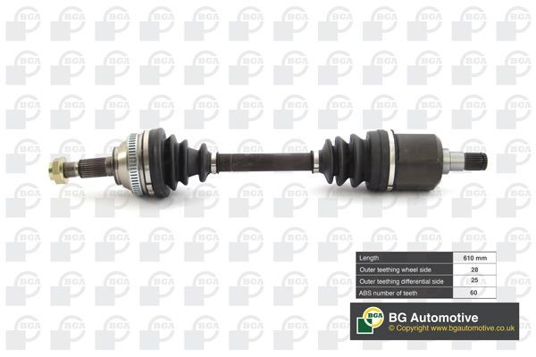 BGA Veio de transmissão DS7503A BGA DS7503A Semi eixo VAUXHALL VECTRA originais