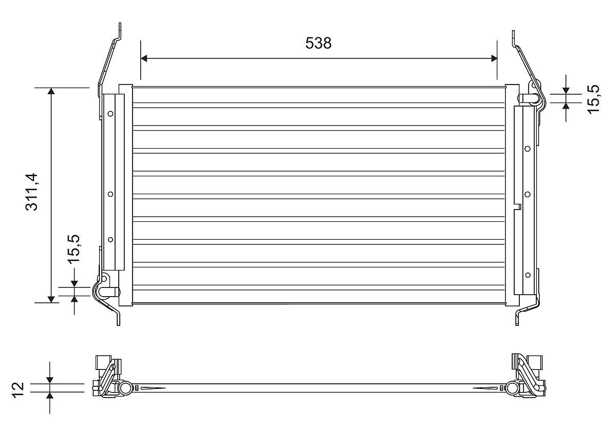 VALEO Kondenzátor klimatizácie 818019 818019 Chladič klimatizácie VALEO FIAT FULLBACK