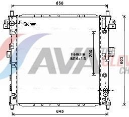 Radiators, Motora dzesēšanas sistēma AVA COOLING SYSTEMS DWA2105 AVA COOLING SYSTEMS DWA2105 Ūdens radiatori SSANGYONG ACTYON 2009