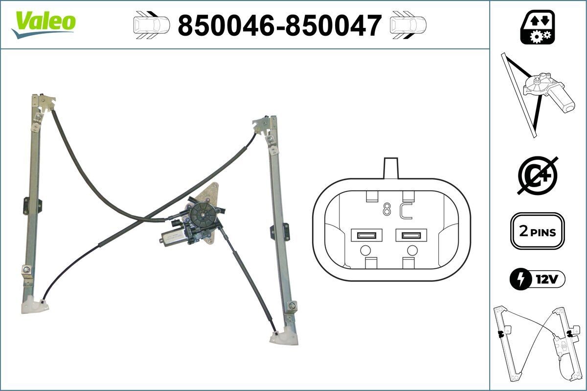 VALEO Aknatõstuk 850046 VALEO 850046 Aknatõstuk