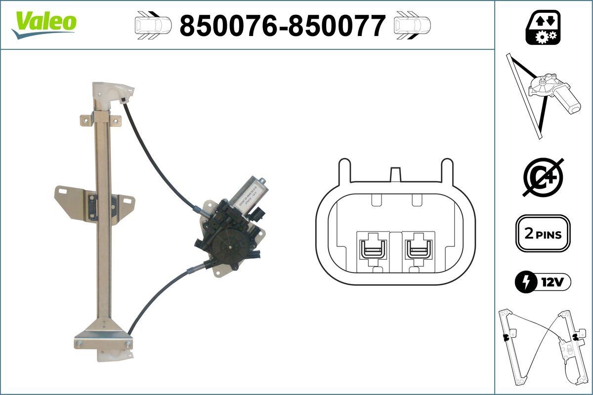 Mechanizmus zdvíhania okna VALEO 850076 VALEO 850076 Mechanizmus zdvíhania okná NISSAN SUNNY 2011