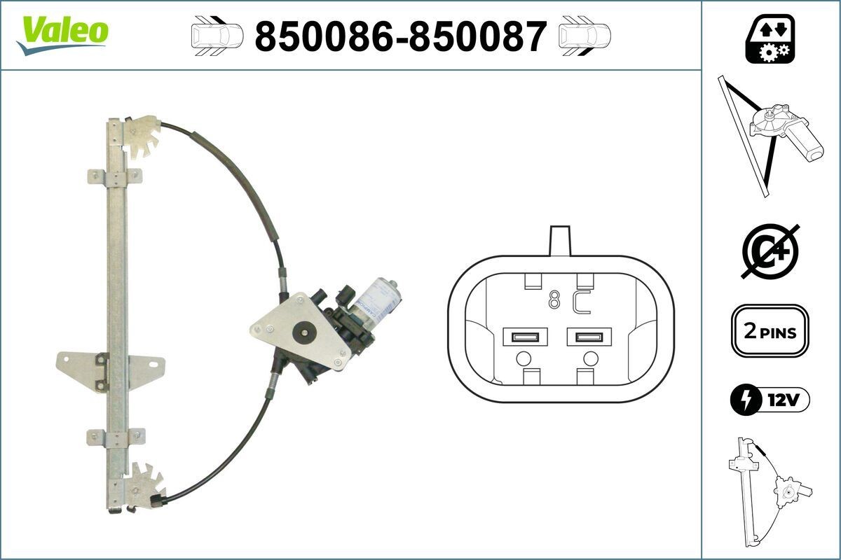 VALEO Fönsterhiss 850086 850086 VALEO fönsterhiss Chevy TRAILBLAZER
