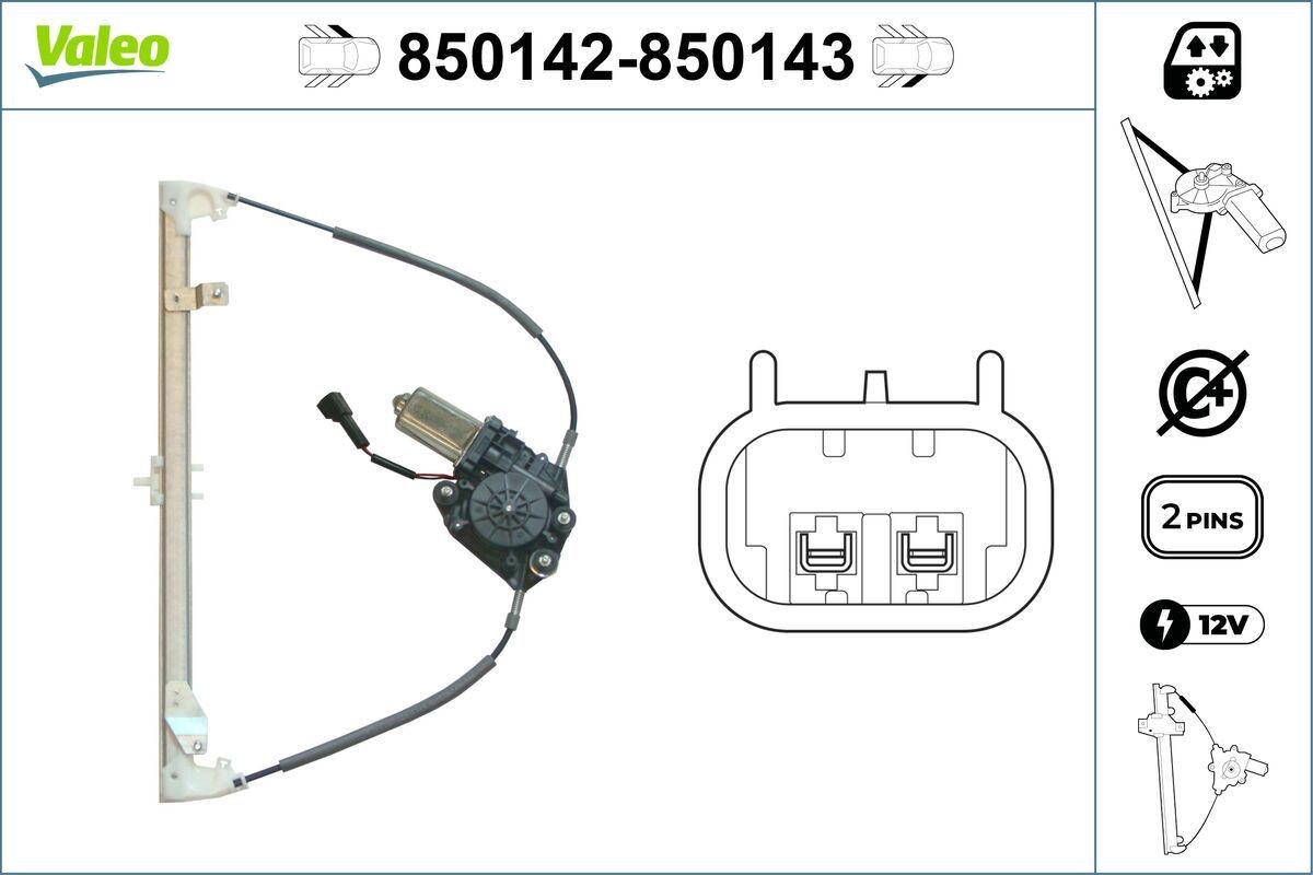 VALEO Rudehejs 850142 VALEO 850142 Fiat Punto 176 Ruderegulator pris