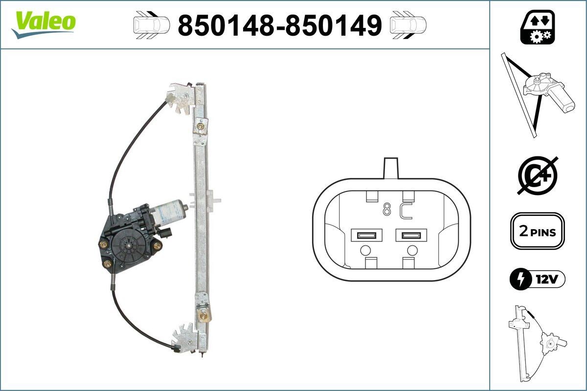 Lève-vitre VALEO 850148 VALEO 850148 Mécanisme vitre électrique FIAT BRAVO 2022