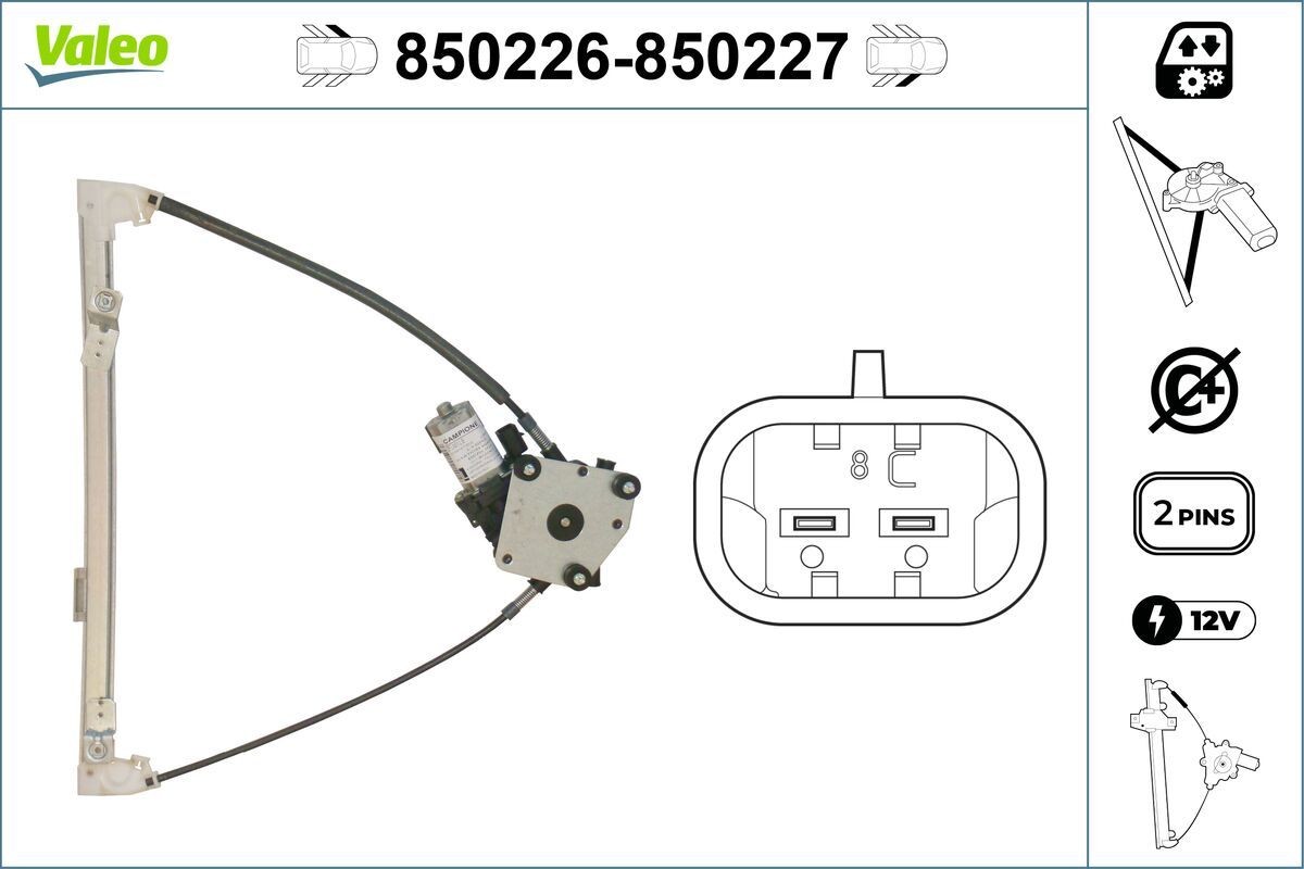 VALEO Lève-vitre 850226 Lancia LYBRA Lève-glace électrique VALEO 850226