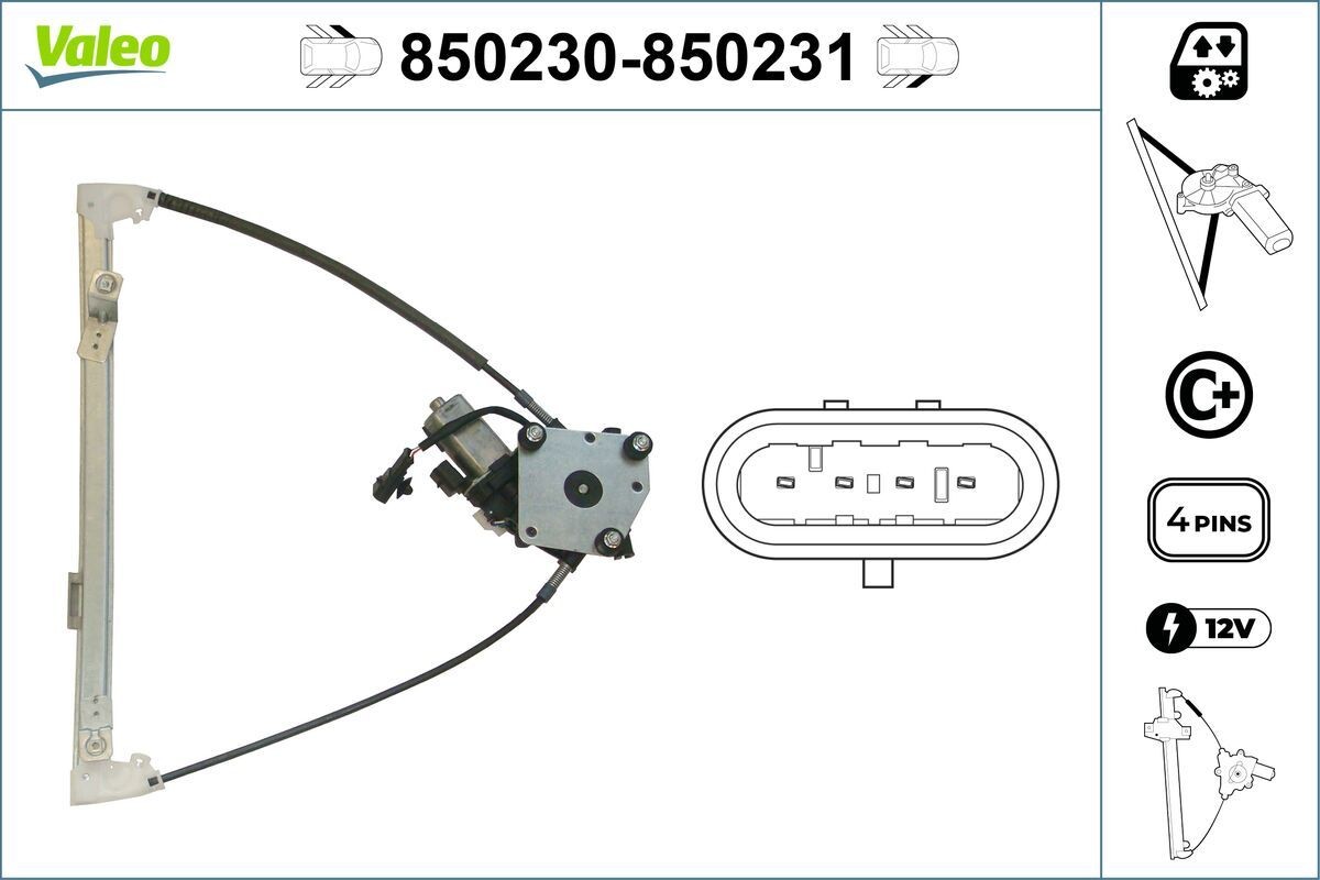 VALEO Mechanizmus zdvíhania okna 850230 Mechanizmus zdvíhania okná VALEO FLAVIA 850230 lacné