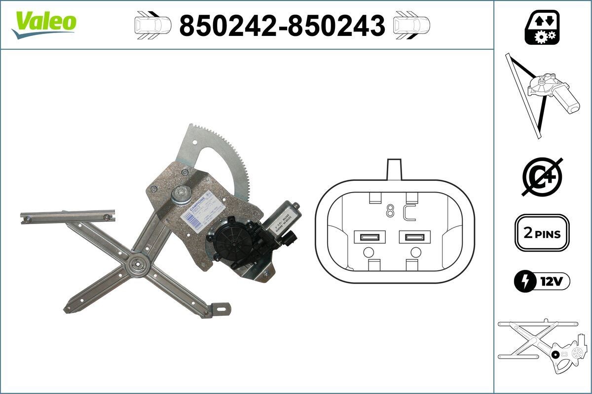 VALEO Fönsterhiss 850242 850242 VALEO fönsterhiss MERCEDES-BENZ VARIO