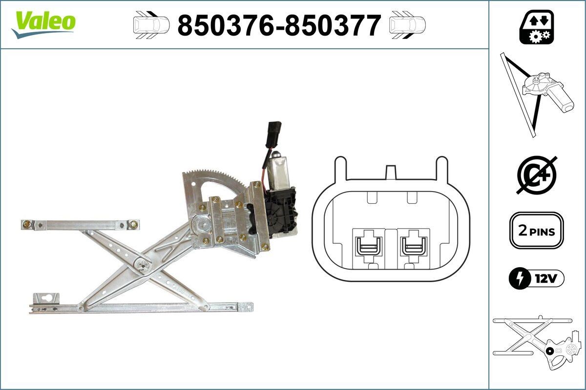 VALEO Vindusheis 850376 Vindusheis VALEO CITY 850376 billige