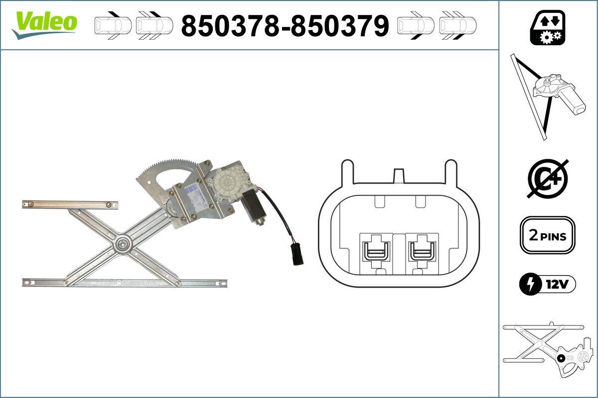 VALEO Fönsterhiss 850378 VALEO 850378 Fönsterhiss