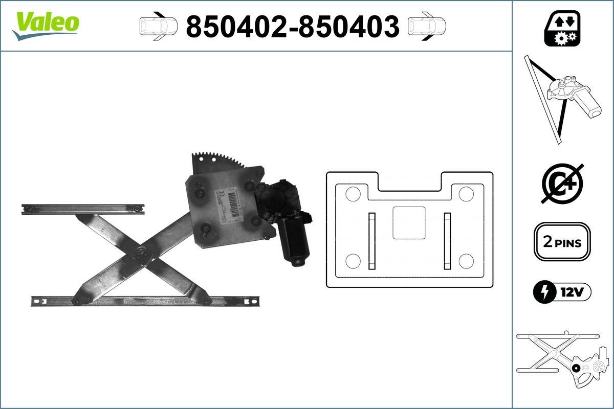 Fönsterhiss VALEO 850402 VALEO 850402 Fönsterhiss SUZUKI BALENO 2022