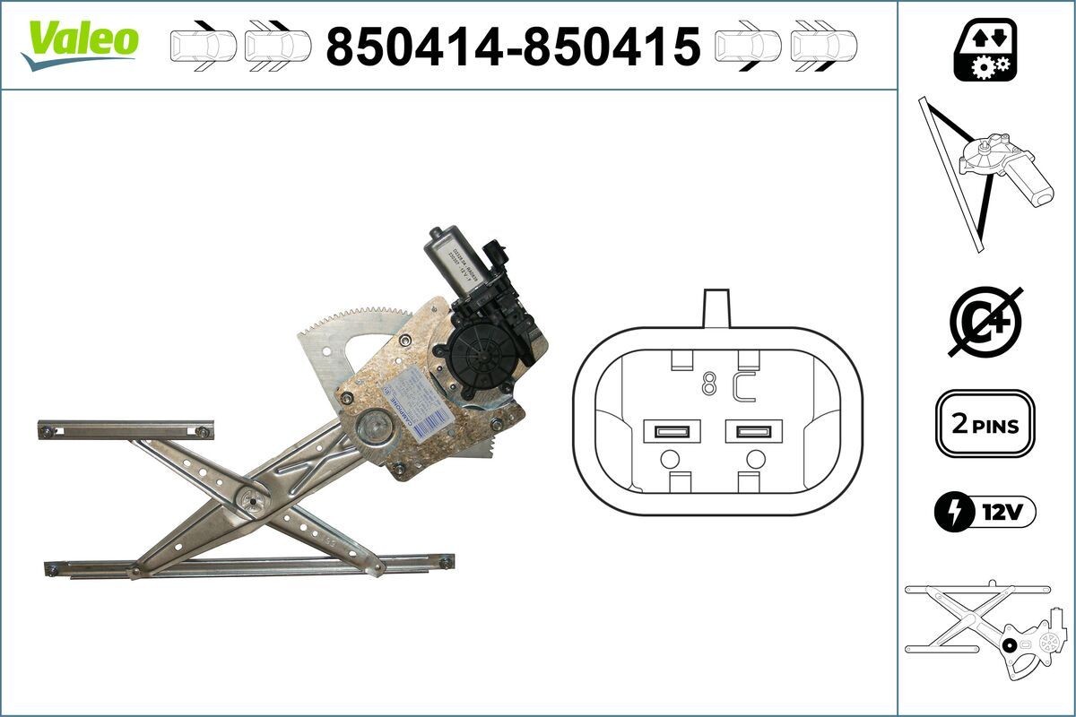 VALEO Raammechanisme 850414 Toyota RAV 4 Raammechanisme VALEO 850414