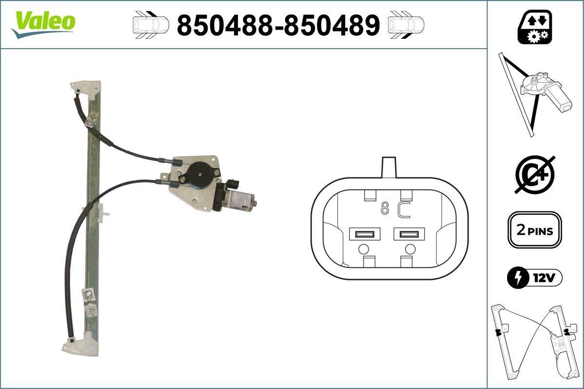 Window regulator VALEO 850488 VALEO 850488 PEUGEOT EXPERT 2001 window regulator price